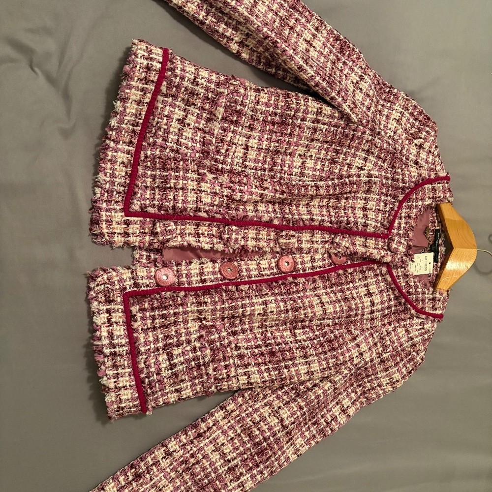 Express Pink White Tweed Jacket